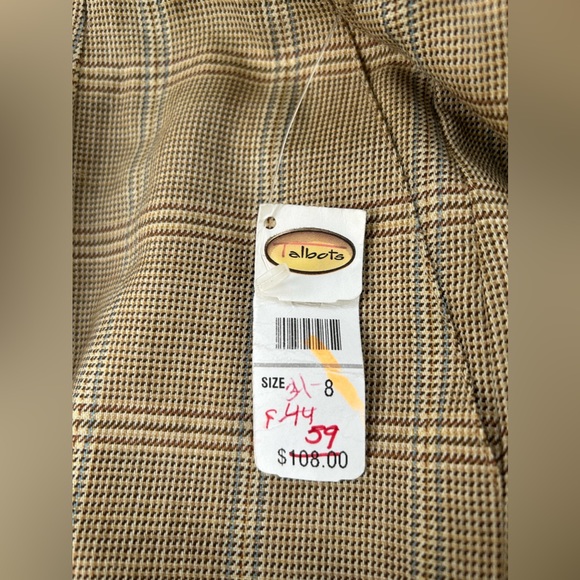 NWT:  Vintage Talbots (1990's) 24-1/2" Plaid A-Line Skirt - Picture 6 of 6